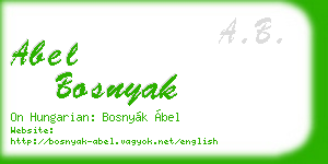abel bosnyak business card