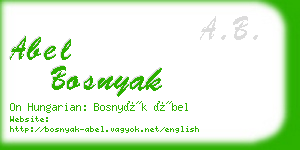 abel bosnyak business card